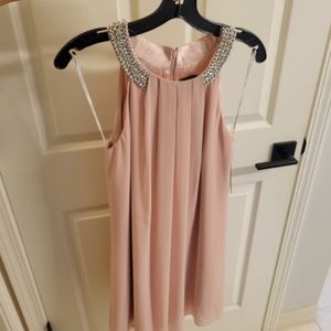 NWT Vince Camuto Blush Pink Embellished Collar Dress Size 4